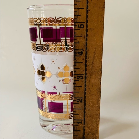 Gold Mid century  Gold and Purple glasses of 4 - Picture 6 of 9